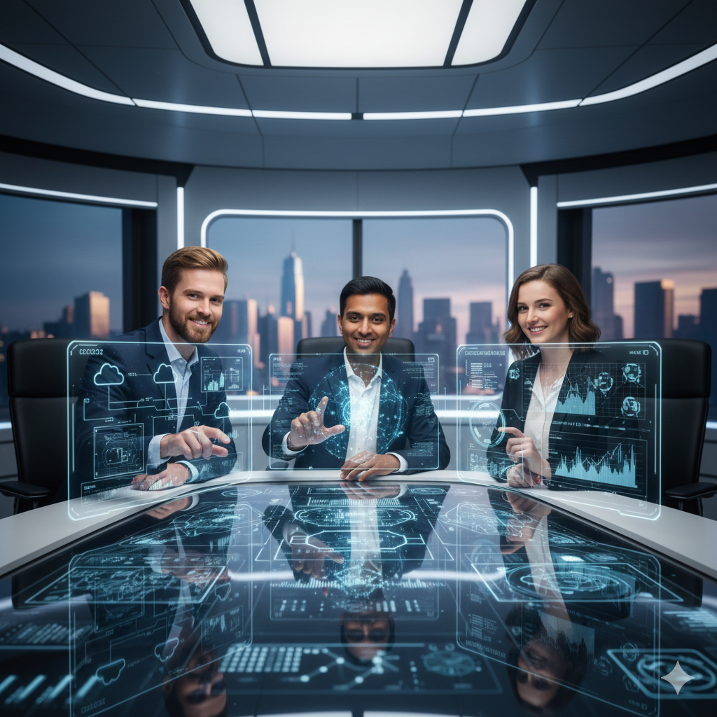 AIETIC team collaborating on a strategic vision.